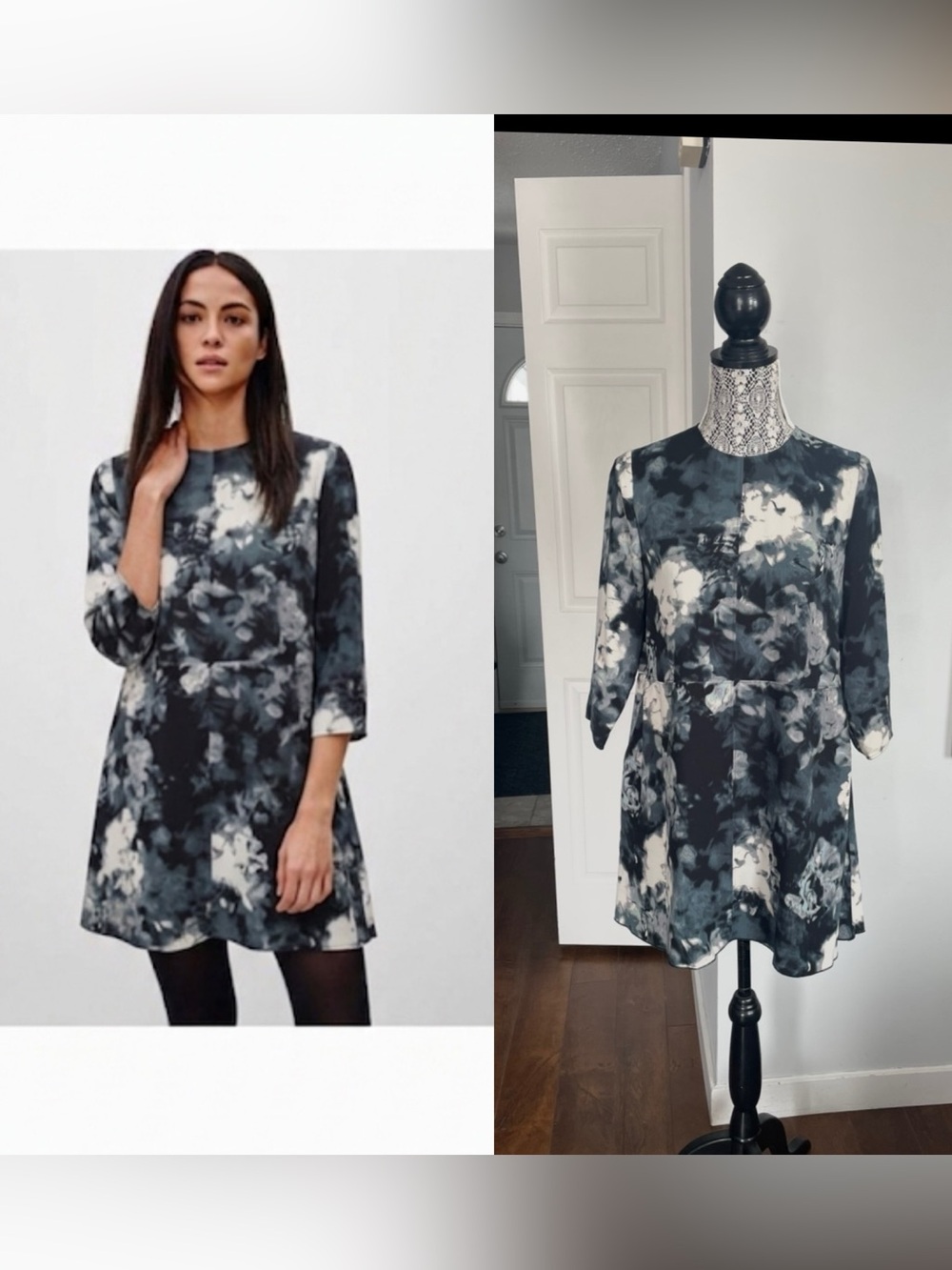 Aritzia Wilfred Myostasis Silk Blend Abstract Shift Dress. Pockets. XS/Small